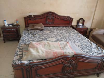 bed with side tables good condition