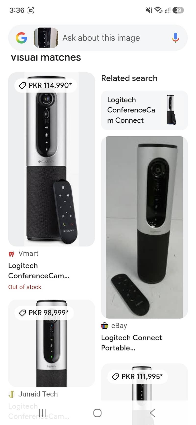 Logitech Confrence Cam 4k Video 8