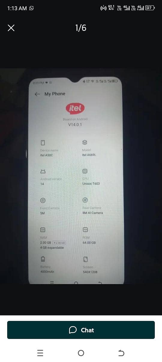 Itel A50C 0