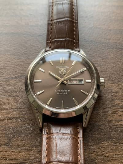 TAG Heuer Carrera Calibre 5 Automatic Brown Leather Watch