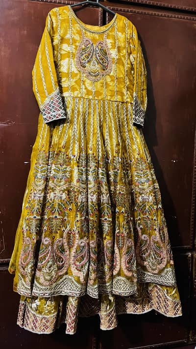 Mustard double flare maxi