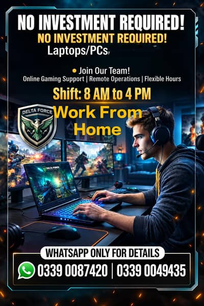 Gaming Agent Required Home Base Without Investment Whatspp 03390087420