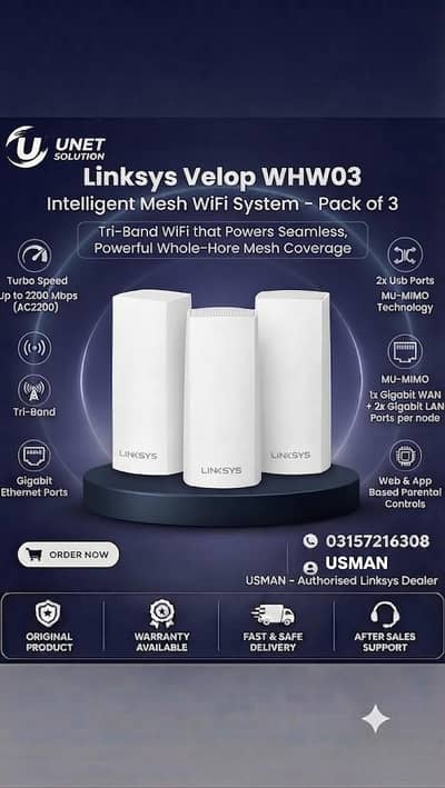 Linksys VELOP WHW03 Mesh 3 Pack Router