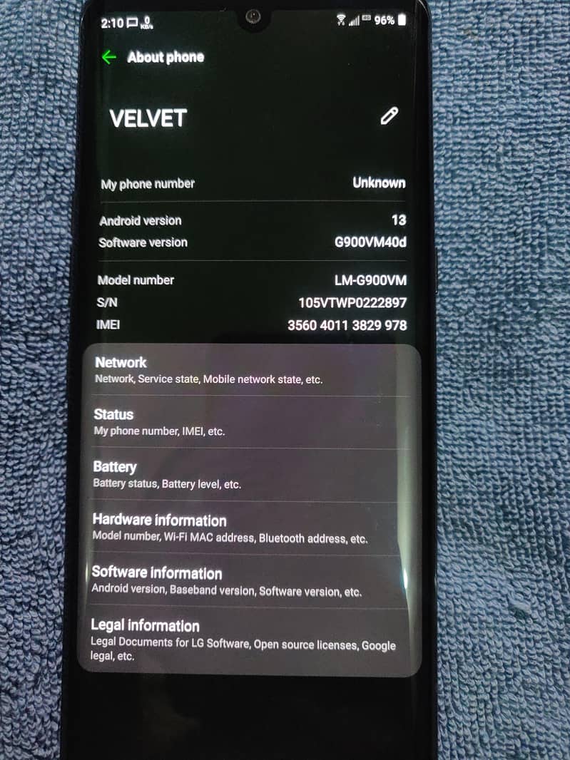 LG  velvet 5g. . . 10/10 . . 5