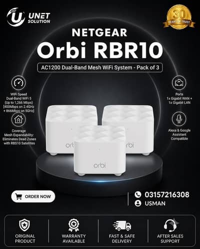 Netgear RBR10 - Orbi AC1200 Dual-Band Mesh WiFi