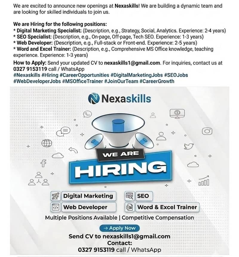 Seo expert, web developer, word/excel trainers 0