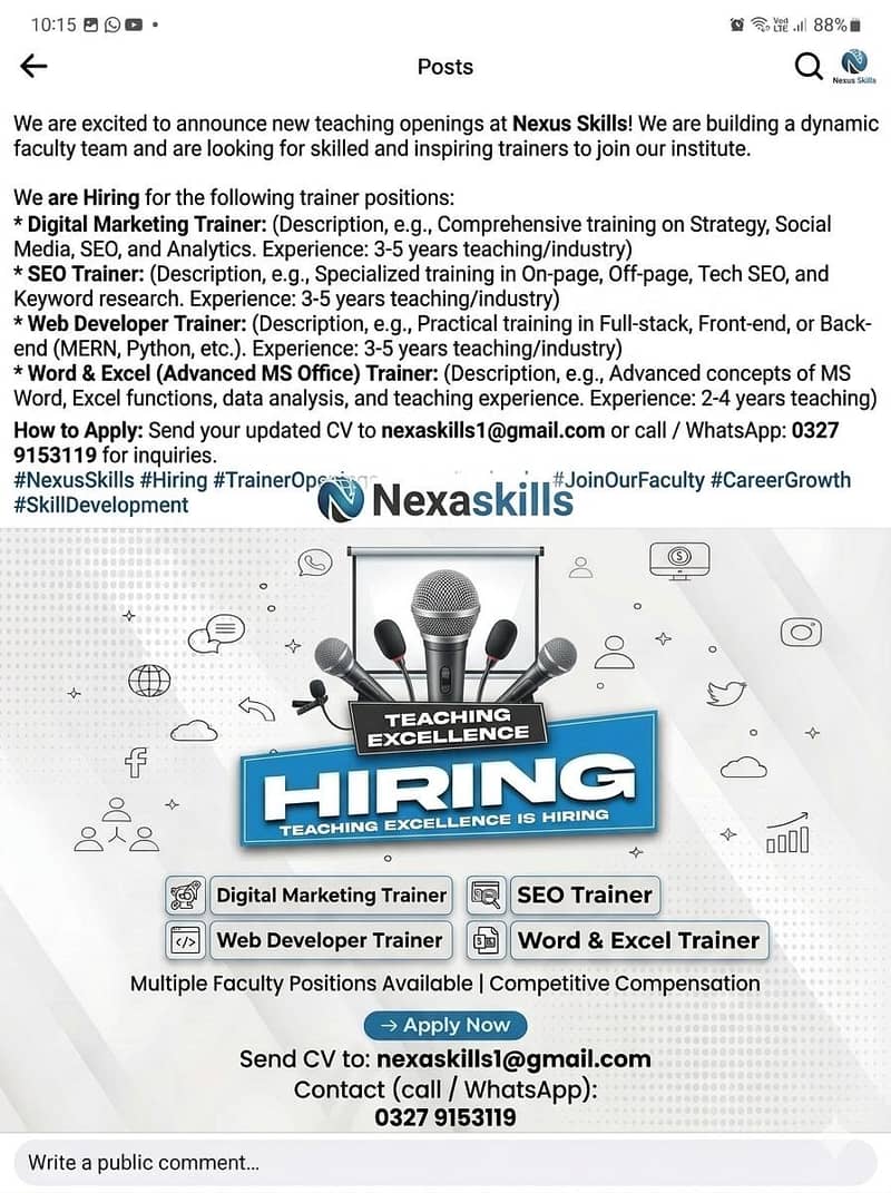 Seo expert, web developer, word/excel trainers 1