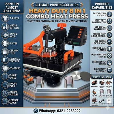 Sublimation Mug T-Shirts Printing Business 5in1 Heat Press Machines
