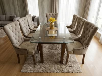 Excellent Condition Dining Table with 6 Chairs Set for Sale