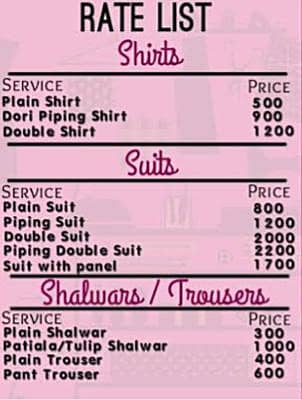 tailoring service in lahore