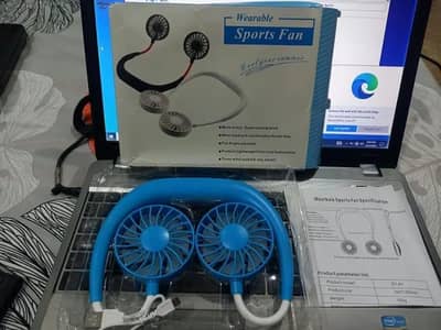 Portable Neck Fan with 2 Fans & 2 Pads ( FREE DELIVERY ) ALL PAKISTAN