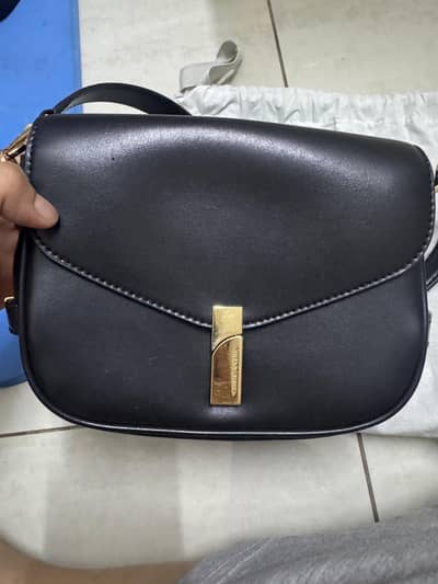 Charles and Keith - Aurelia Metallic-Accent Saddle Bag