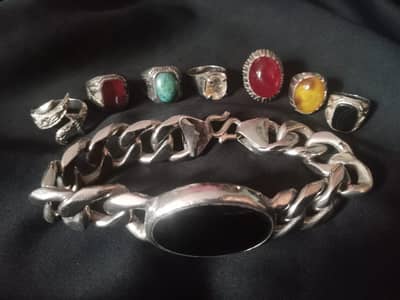 silver Chandi rings with original stones