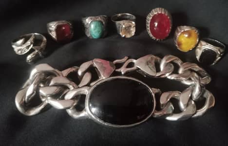 silver Chandi rings with original stones
