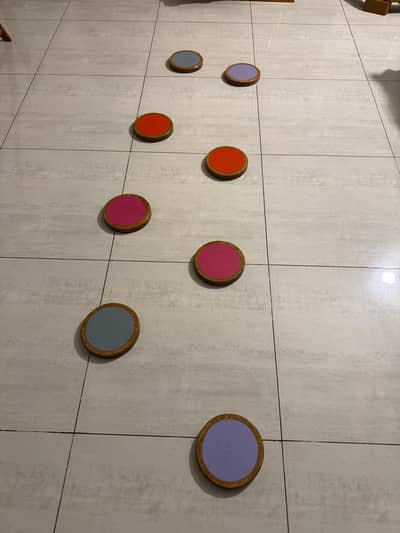 8 pieces pure wood stepping stones