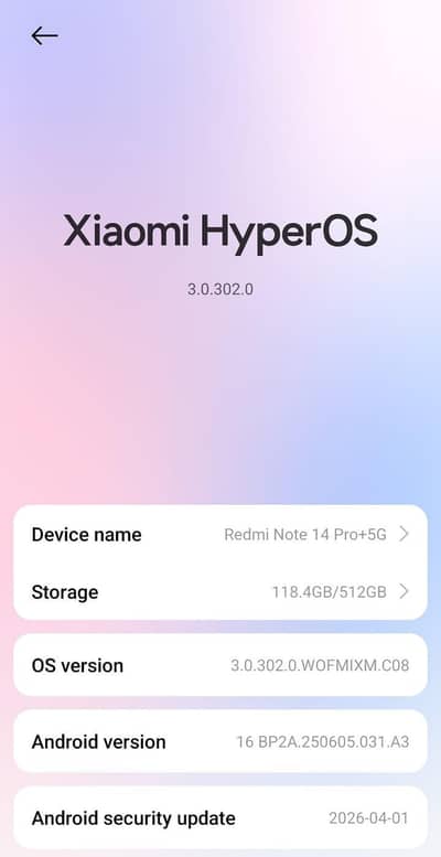 Xiaomi Redmi Note 14 Pro 12/512