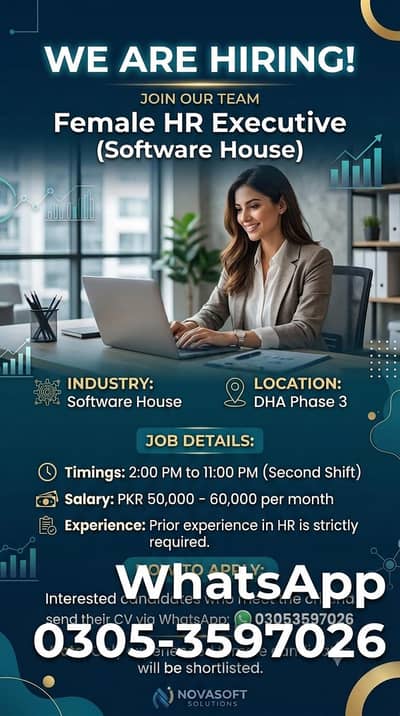 we are Hiring HR in software company