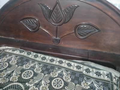 wooden bed with special wood