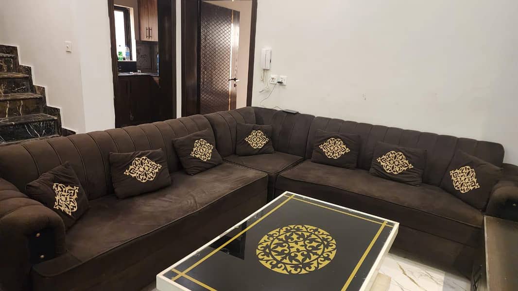 L Shape Sofa Set with Table 5
