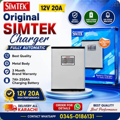 Simtek Original Battery Charger Full Automatic 12Volt 20A 30A Chager