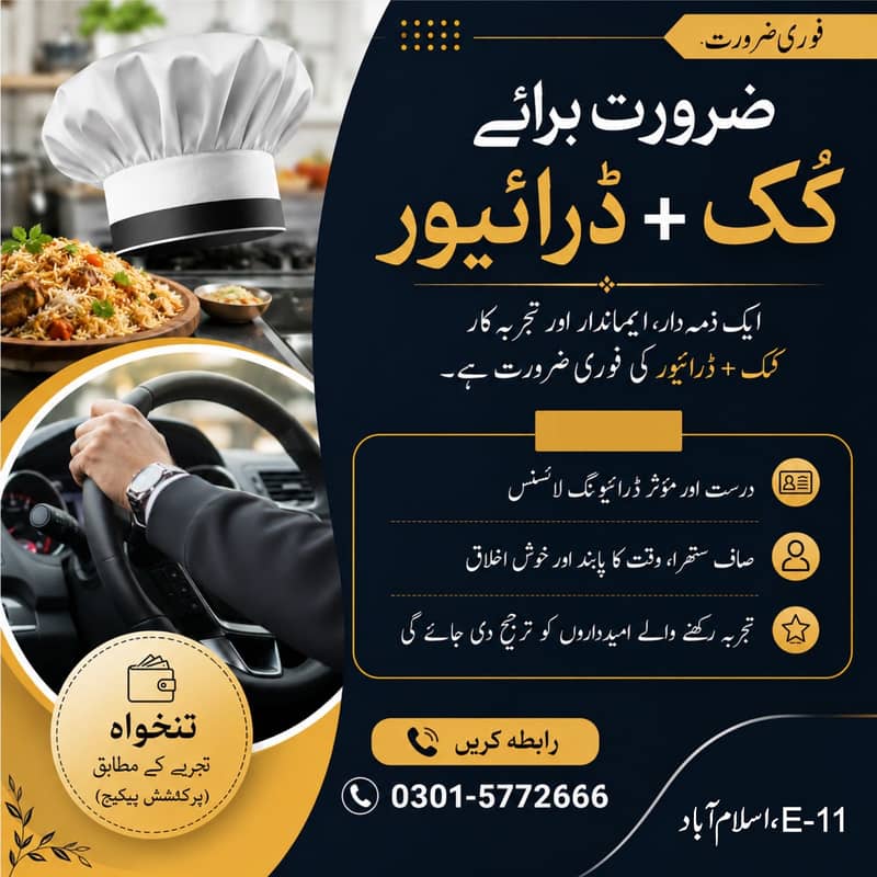 Cook plus helper 1