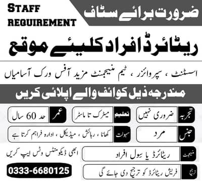Urgent Staff Required For Office Work