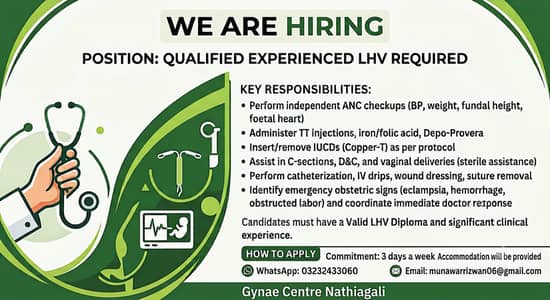 Qualified & Well Exoerienced (LHV) Required