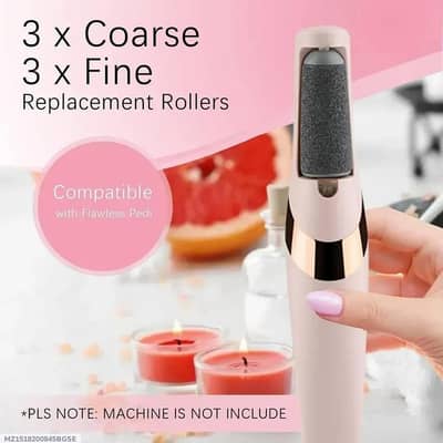 Electric Foot Exfoliator Scrubber With 3 Coarse & 3 Fine Rollers