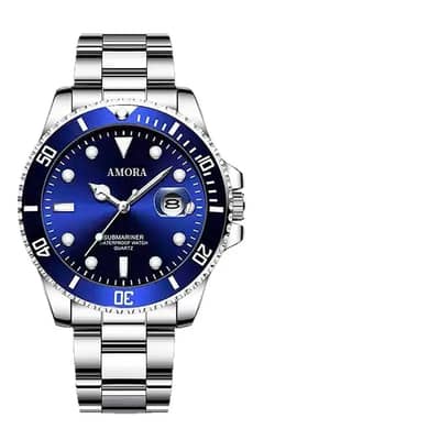 Men's Waterproof Luminous Quartz Watch with Stainless Steel Band