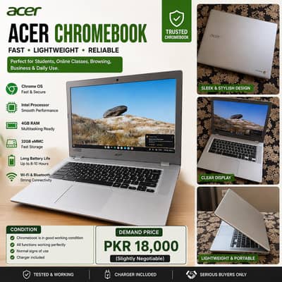Acer Chromebook | Excellent Condition | Charger Included | PKR 18,000