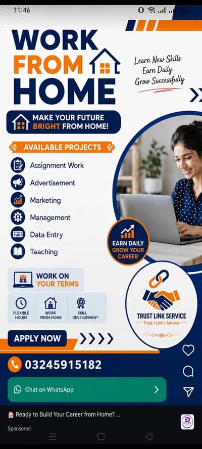 Full time,part time and home based work