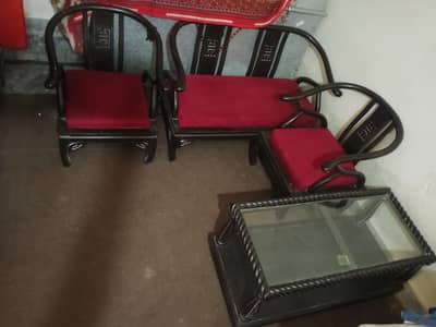 4+1 Sofa Set with Glass Center Table