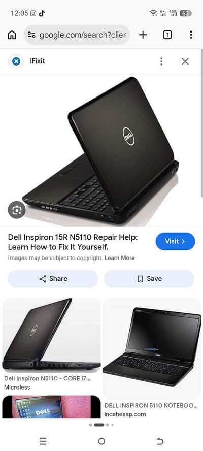 Dell Inspiron n5110 laptop dead parts for sell batery lcd others