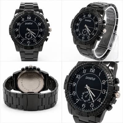 Positif Men's Black Metal Analog Wrist Watch – Stylish Luxury Design