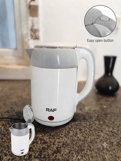 Upgrade your kitchen with this sleek, brand-new RAF Electric Teapot.