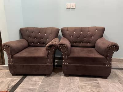 2 single seater sofa chairs set