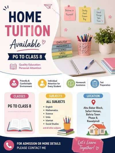 Home tuition available