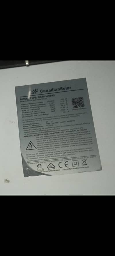 Canadian Solar Panel & battery 180 amp sell.