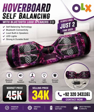 Hoverboard Self Balancing with Bluetooth Speakers & LED Light