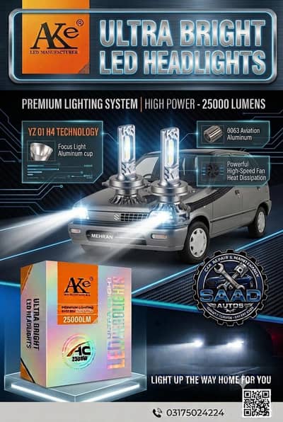 Ake Head Light LED bulb 2500 Lumins