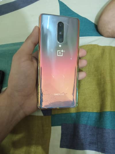 One Plus 8 12/256 gb latest version panel one line back break just