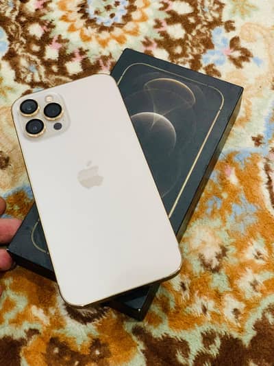 I phone 12 pro max 128gb Non Pta Golden Color with box and lead 10/10