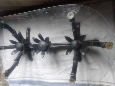 glass top wooden table44/22. inch