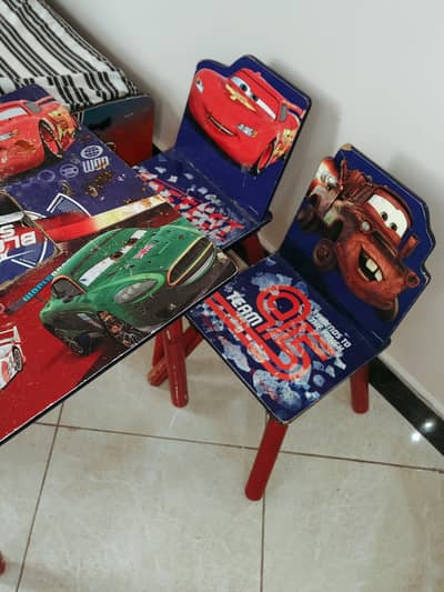 Kids Bed set with mattress  along 2 chairs and table