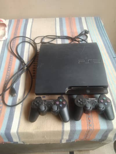 PS3 Slim 500GB Jailbreak + 2 Controllers + Installed Games 
