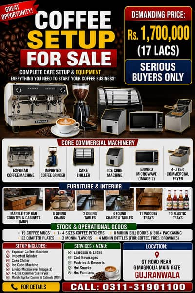 Coffee Setup for Sale | Complete Cafe Equipment