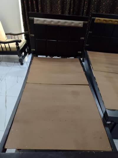 wooden single beds
