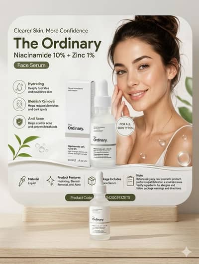The Ordinary Niacinamide 10% + Zinc 1% Serum (Free Delivery)