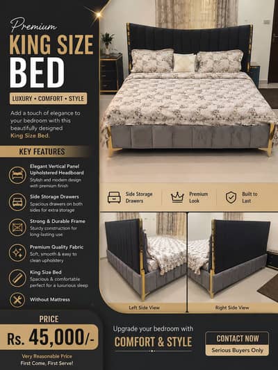  Premium King Size Bed for Sale – Only Rs. 45,000 