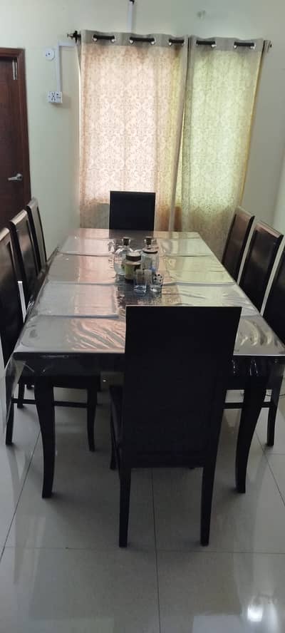 8 Chairs Dinning Table (Solid Wood)